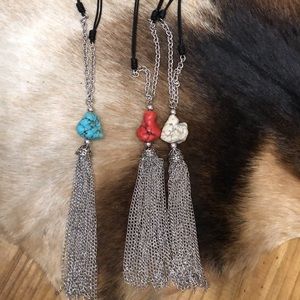 Long Stone Tassel necklace